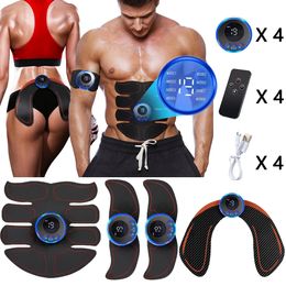 EMS Muscle Stimulator Wireless Electric Fitness Abdominal Pulses Massage Training Pad Weight Loss Sticker Body Slimming Massager 240311