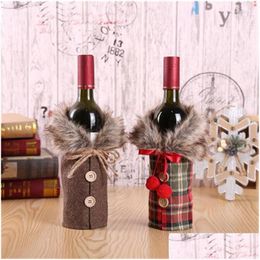 Christmas Decorations Wine Bottle Er Merry Decor Holiday Santa Claus Champagne For Home Drop Delivery Garden Festive Party Supplies Dhxir