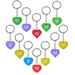 Key Rings Heart Keychains Couple Peach Car Keychain Women Handbag Pendant Keyring Gift Drop Delivery Otbjg