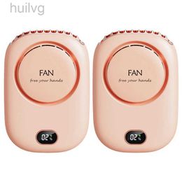 Electric Fans 2X Fan Mini USB Cooler Rechargeable Ventilador Travel Handheld Portable Silent Small Cooling Pink 240316