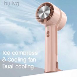 Electric Fans USB Rechargeable Handheld Mini Fan Student Desktop Air Cooler Outdoor 3 Speeds Portable Dormitory Ice Compress 240316