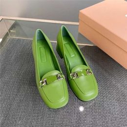 Miao Family's New Lefu Women's 2024 British Style Versatile Small Leather Single Shoes Fashionable and Comfortable Thick Heels Mary Jane