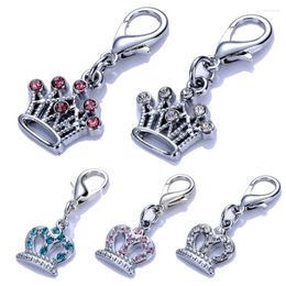 Dog Tag Stainless Steel Crystal Crown Jewellery Pendants Rhinestones Accessories For Pet Collar Necklace