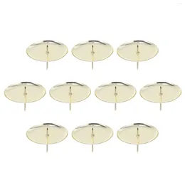 Candle Holders Metal Silver Table Fireplaces Candlestick Tray Rack Home Round Fixing Holder Iron Stand 6x6cm