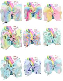 Drop 8 Inchquotjojo Girls Siwa Unicorn Collection Coral Colourful Hairpin Large Hair Bows Hair Accessories For Girls 6 p7220164