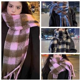 Scarves Cashmere Shawl Plaid Scarf Retro Wool Long Korean Style Thicken Tassel Male