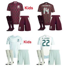 Mexico Jersey 2024 Copa America kids football kits RAUL CHICHARITO Soccer Jerseys Soccer Shirts Uniforms