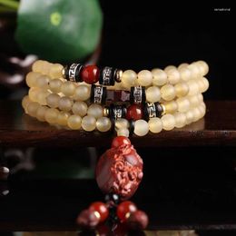 Strand Natural Boutique Sheep Horn 108 Beads Tibet With Pi Xiu Bracelet