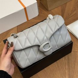Samll Designer Bag Tabby Real Leather Baguette Shoulder Bags Womens Card Holder Diamond Grid Borsa Quilted Chain Handbag Designers Cross Body