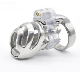 Stainless Steel Male Short Cock Cage Detachable PA Lock Penis Ring Device Bondage Restraint Sex Toy For Men3943417