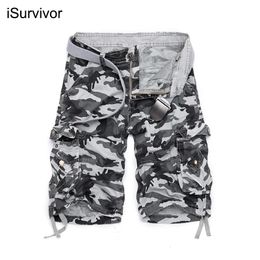 US Size Camouflage Loose Cargo Shorts Men Cool Summer Military Camo Short Pants Homme Cargo Shorts Without Belt 240312