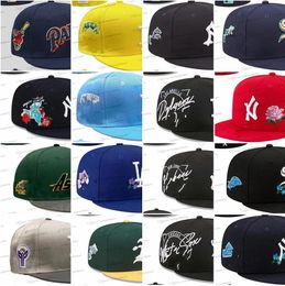 37 Colours Men's Baseball Fitted Hats Classic Royal Blue Red Colour Angeles" Hip Hop Chicago Sport Full Closed patched Caps Chapeau Stitch Heart A's green 150th Oc9-02