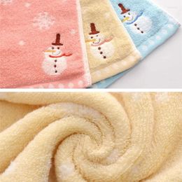 Towel Christmas Hand Face For Kid Cotton Snowman Wash Cloth Home Bathroom Xmas Gift Soft Embroidered Small