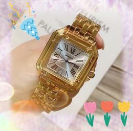 Famous top designer watch Luxury Fashion Crystal Glass Square Roman Tank Clock Quartz Battery Power Movement Stainless Steel good looking show Wristwatch Gifts