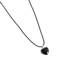 Pendant Necklaces Simple Jewelry Loves Heart Stone Crystal Natural Luminous Necklace Drop