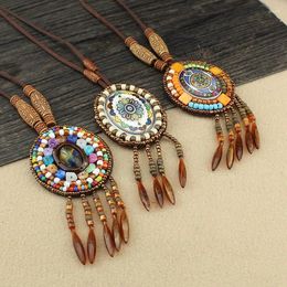 Pendant Necklaces Fashion Handmade Braided Vintage Bohemia Necklace Women Nepal Jewellery Ethnic Leather