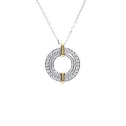 Designer tiffay and co Hollow Cross Full Diamond Necklace High Version V Gold Simple Fashionable Big Round Cake Set with Pendant Collar Chain