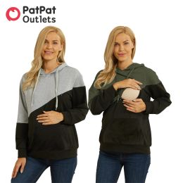 Tanks PatPat Supplies for Pregnant Women Pregnancy Maternity Clothes Nursing Warm Longsleeve Drawstring Sweatshirt