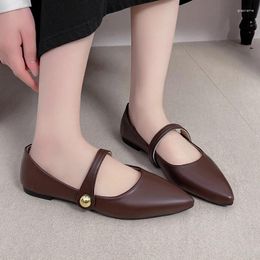 Casual Shoes -selling Women's Spring Square Heel Shallow Mouth Solid Colour Buckle Trendy Pointed Toe