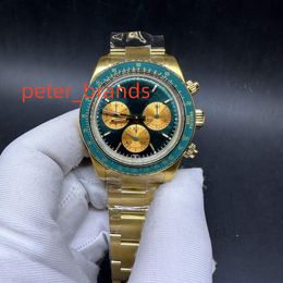 Fashion Mens Watch Automatic Mechanical Watches Designer Sapphire Stainless Steel Strap gold case 38.5mm 4130 movement Green dial.