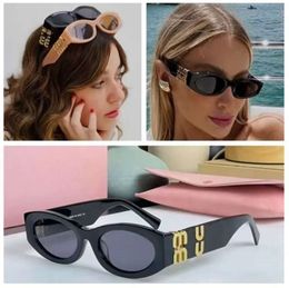 Mu sunglasses designer womens sunglasses oval frame glasses UV hot selling property squared sunglasses Metal legs miu letter design eyeglasses High Quality8sy