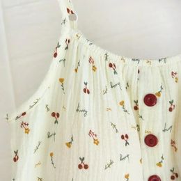 Women's Sleepwear Japanese Nightgown Style Summer Women Nightdress Sleeveless Pyjamas Korean Thin Floral Loungewear Bathrobe Nightwear