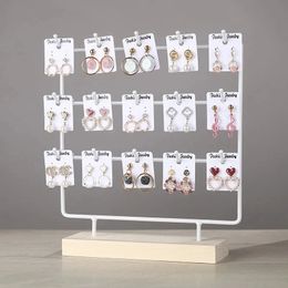 Metal Earrings Jewellery Display Stand Hook Up Organiser Rack Holder bracelet Necklace Ring Store Decoration 240309