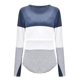 Tanks Women Maternity Tshirt Long Sleeve Striped Nursing Blouse Tops For Breastfeeding Fashion Pregnant Clothes Pregnancy Clothes