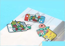 Pins Brooches Enamel Brooch Pins Flowers Plants Game Hines Badges Jewelry Brooches Shirt Lapel Gifts 1472 E3 Drop Delivery Dhkgv4921729