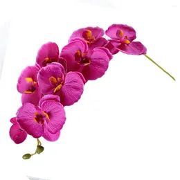 Decorative Flowers 8 Head Phalaenopsis Artificial Butterfly Garden Decor Orchid Silk Flower