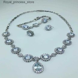 Wedding Jewelry Sets Earrings Necklace Luxury Bride Jewelry Sets Wedding Cubic Zirconia Chokers Bangle RIng Engagement Jewelery A0002 Q240316