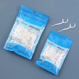 100 pz Filo Interdentale Flosser Picks Stuzzicadenti Denti Bastone Pulizia Dei Denti Spazzolino Interdentale Filo Interdentale Pick Pulizia Dei Denti