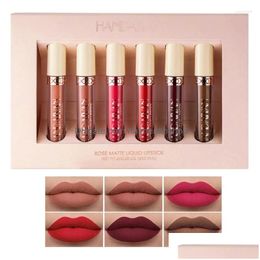 Lip Gloss Gloss Lip 6Pcs Matte Liquid Lipstick Sets Nonstick Cup Not Fade Waterproof Longlasting Makeup Gift Set Drop Drop Delivery He Dhvs3