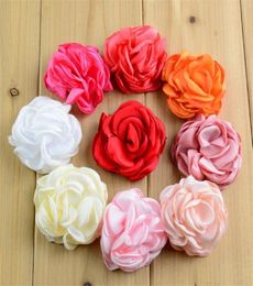 50pcslot 24 Colour U Pick 2 Inch Layered Burned Satin Rose Fabric Flower Hair Accessories DIY Crafting Supplies MH931177809