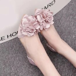 Casual Shoes Spring Summer Flat Women Slip On Loafers Flower Leisure Ballerina Pointed Toe Shallow Transparent Footwear