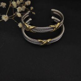 DY X Bangle Bracelet For Women High Quality Station Cable Cross Collection Vintage Ethnic Loop Hoop Punk Jewellery Band 240312