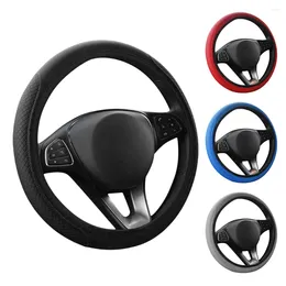 Steering Wheel Covers Universal Auto Cover Embossed Breathable Elastic Fiber Leather Car Interior Accessories