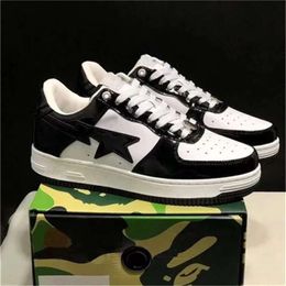 with Box Bapestars Sta Shoes Bapestass Sk8 Low Black White Pastel Green Blue Suede Mens Womens Trainers Outdoor Sneakers Walking Jogging Shoe