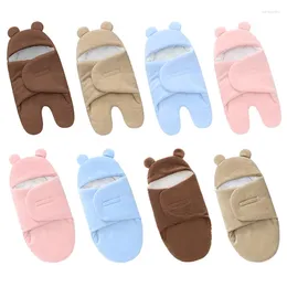 Blankets Autumn Winter Warm Thickened Velvet Fleece Born Baby Blanket Boys Girls Infant Swaddle Wrap Anti-kick Sleeping Bag 0-6Month