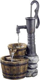 Garden Decorations Old Fashioned Pump Water Fountain Grey