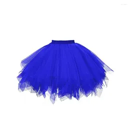 Skirts Solid Color Skirt Elegant High Waist Tulle For Women Multi-layered Dance Wear Petticoat Classic Pleated Party Ballet