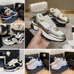 2024 High Quality designer shoes Casual shoes designer sneakers for women Gold Silver Leather Patchwork Breathable luxur shoes trainers Outdoor sports sneaker