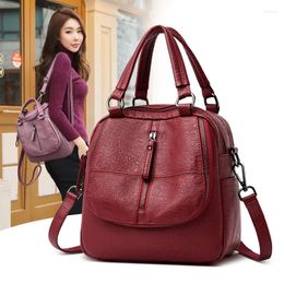 Evening Bags Multifunctional Female Bag Vintage Multipurpose Leather Backpacks Women Messenger Shoulder Handbag Crossbody S Tote