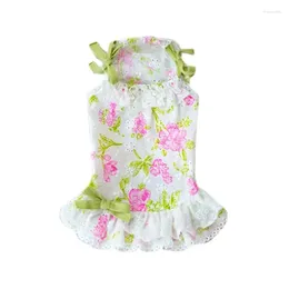 Dog Apparel Small Dress Cute Flowers Puppy Chihuahua Yorkshire Pomeranian Clothes Summer Cat Skirt XXS XS Pet Dresses Outfit