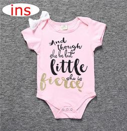 ins summer infant baby girls toddler letter romper jumpsuit sunsuit bodysuit ruffle kid clothing cotton baby girl clothes wholesal9021167