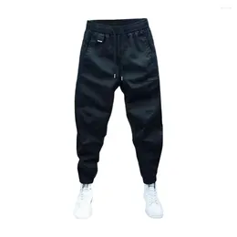 Men's Pants Men Elastic Waist Drawstring Casual Harem Slim Fit With Pockets Soft For Outdoor