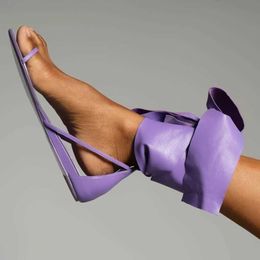 Sandali da spiaggia estivi non di marca HBP Altas Mujer Design personalizzato Plus Size Bowknot cinturino alla caviglia Open Toe sandali piatti da donna alla moda