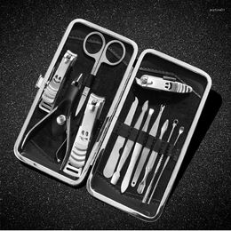 Nail Art Kits 100sets/lot Luxury Gold Printed Box 12pcs Manicure Set Clipper Care Clippers Utility Tools