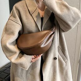 Shoulder Bags PU Leather Vintage Crossbody Bag Korean Style Casual Hobo Dumpling Zipper Solid Color Commuter Travel Purse Handbag