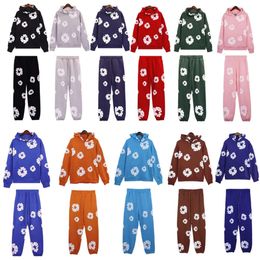 Men and women with the same pair of main line kapok foam printed hoodie taers designer style fashion casual pants